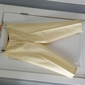 Pastel yellow vintage 100% linen ankle pant!